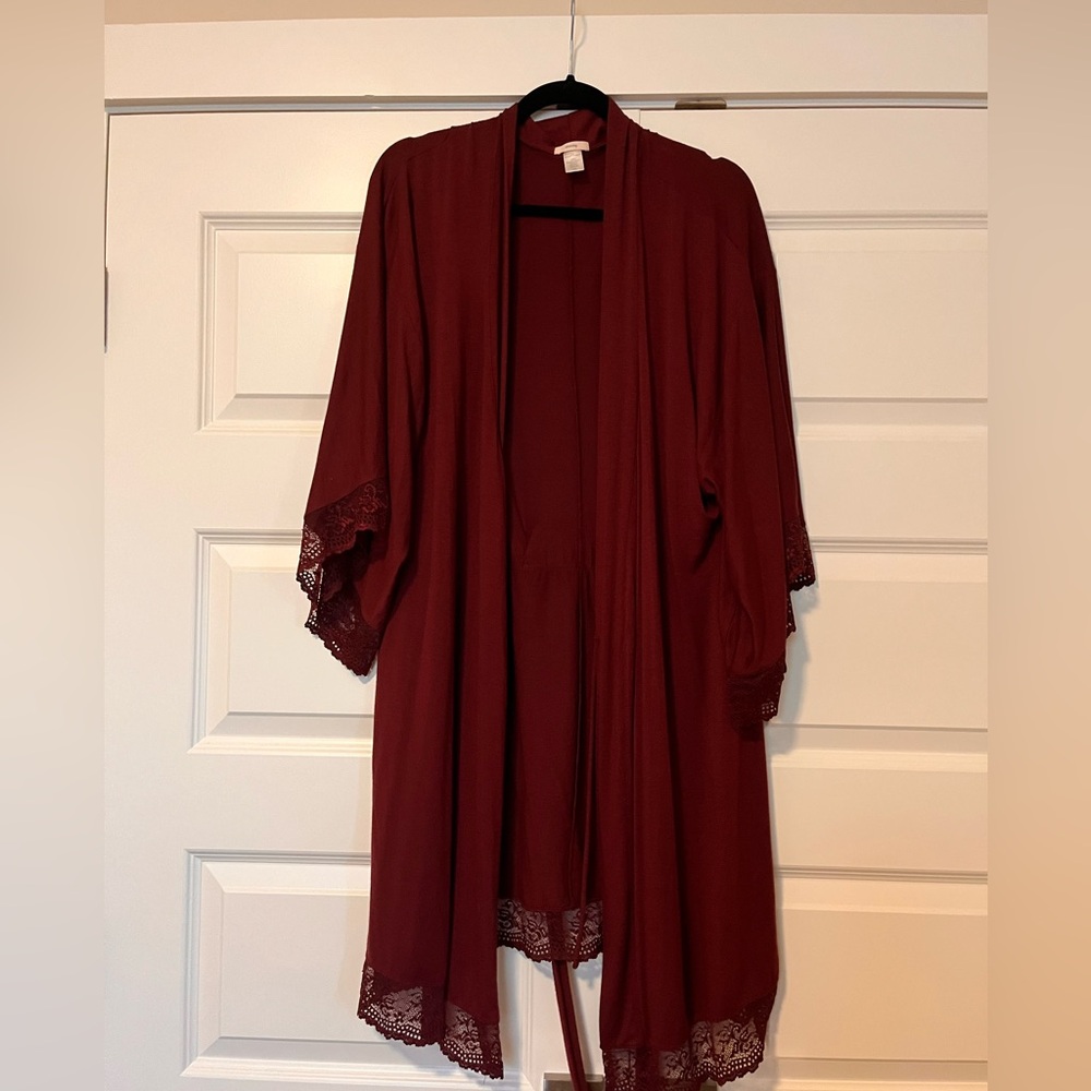 Eberjey Burgundy Robe size Medium